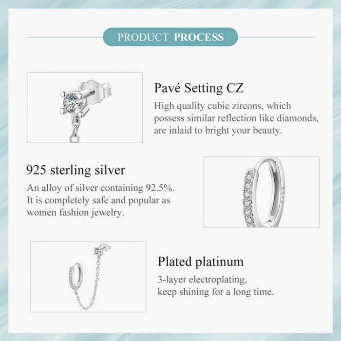 Cercel argint cu lant [12]