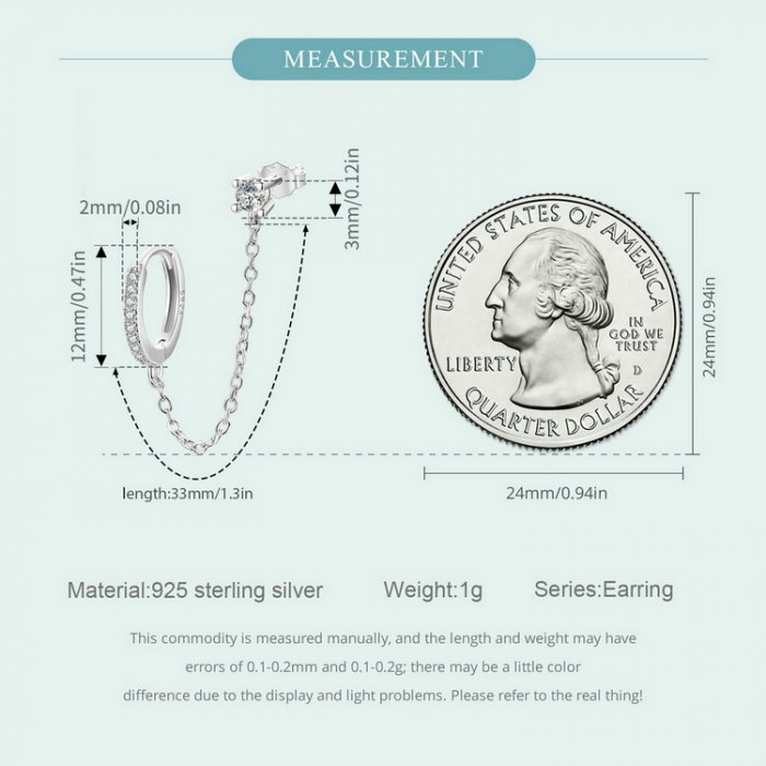 Cercel argint cu lant [9]