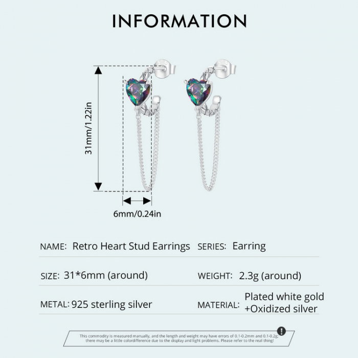 Cercei argint cu lant si inimioare [13]