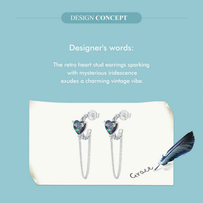 Cercei argint cu lant si inimioare [11]