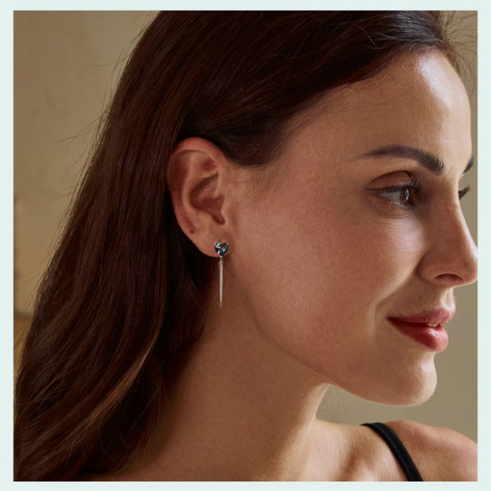 Cercei argint cu lant si inimioare [16]