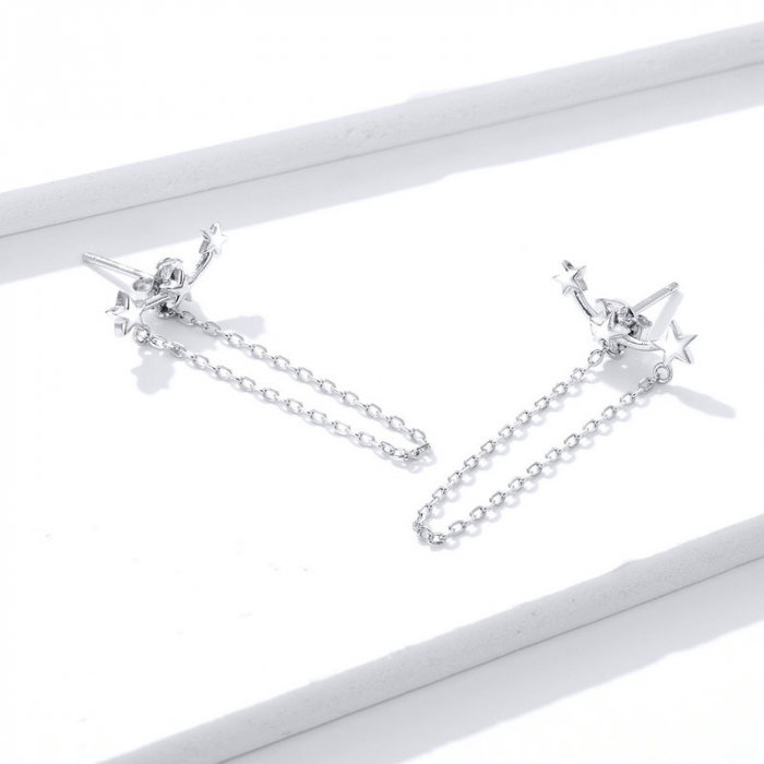 Cercei argint cu lant si stelute [5]