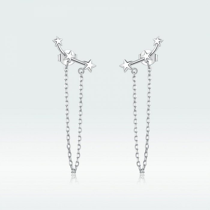 Cercei argint cu lant si stelute [9]