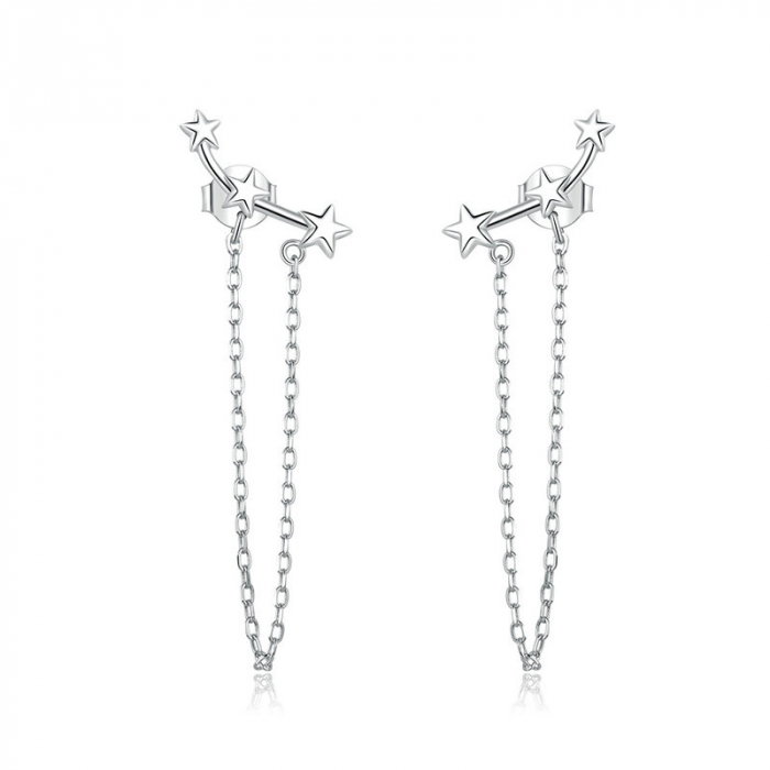 Cercei argint cu lant si stelute [1]