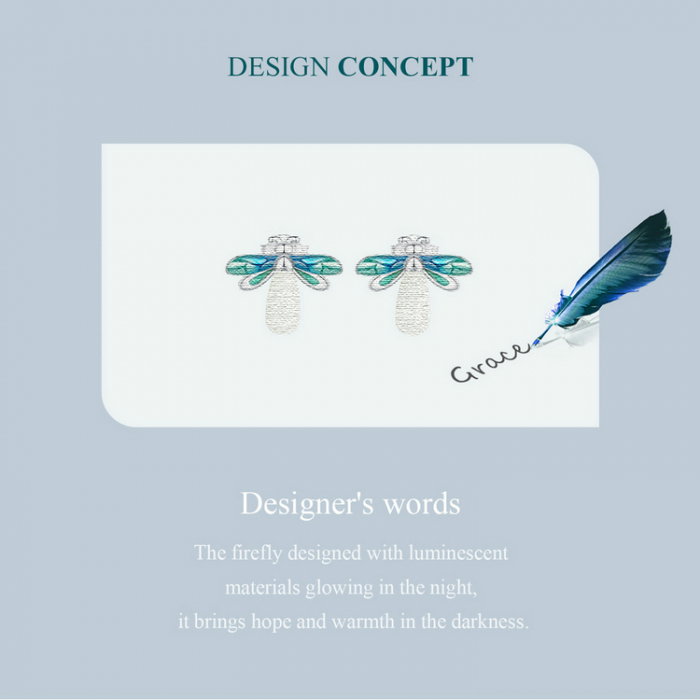 Cercei argint cu licurici fosforescenti [5]