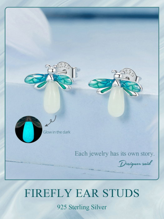 Cercei argint cu licurici fosforescenti [13]