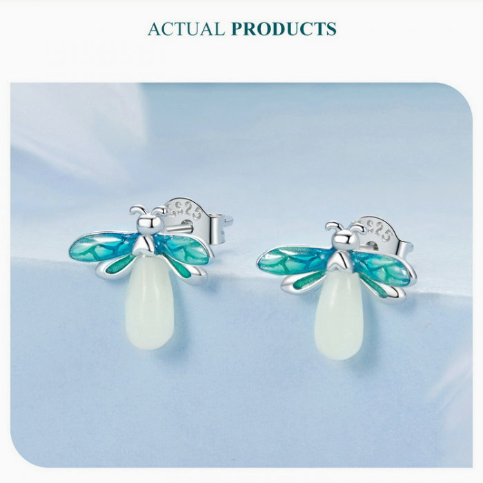 Cercei argint cu licurici fosforescenti [10]