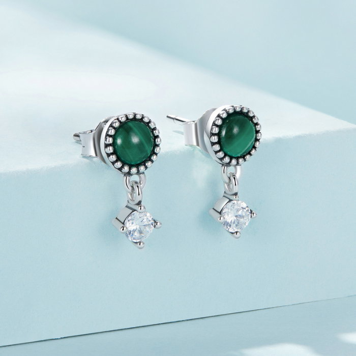 Cercei argint cu malachit [3]