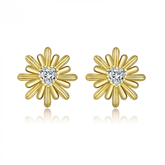 Cercei argint cu margarete si inimioare [1]