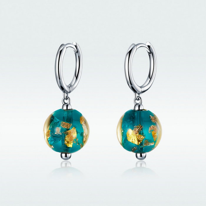 Cercei argint cu margele placati cu rodiu [8]