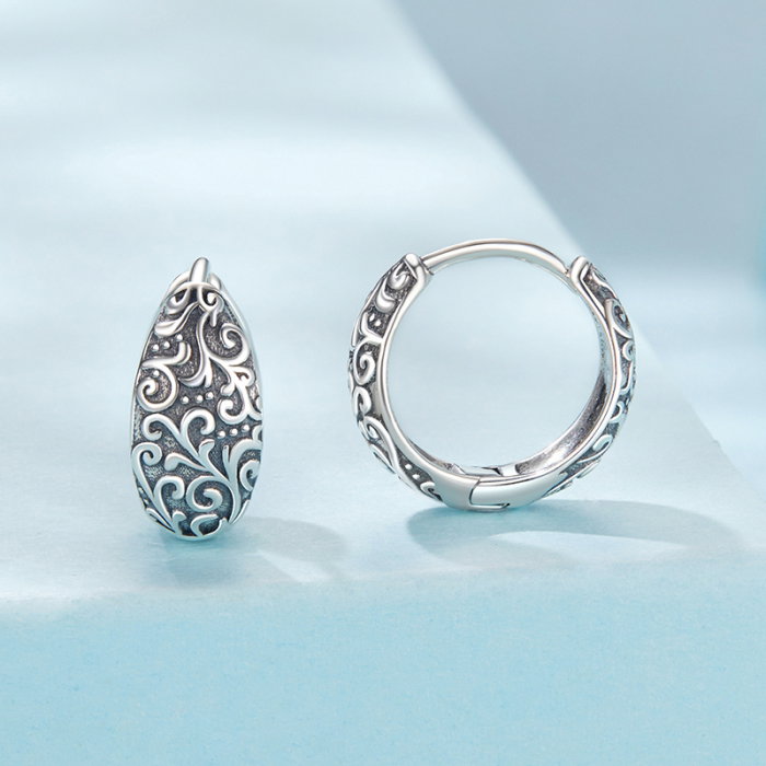 Cercei argint cu model floral [3]