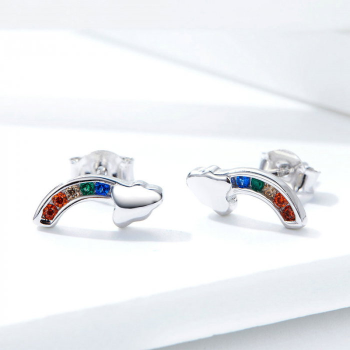 Cercei argint cu norisori si curcubeu [6]