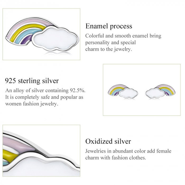 Cercei argint cu norisori si curcubeu [6]