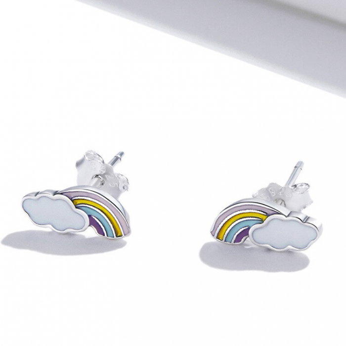 Cercei argint cu norisori si curcubeu [2]