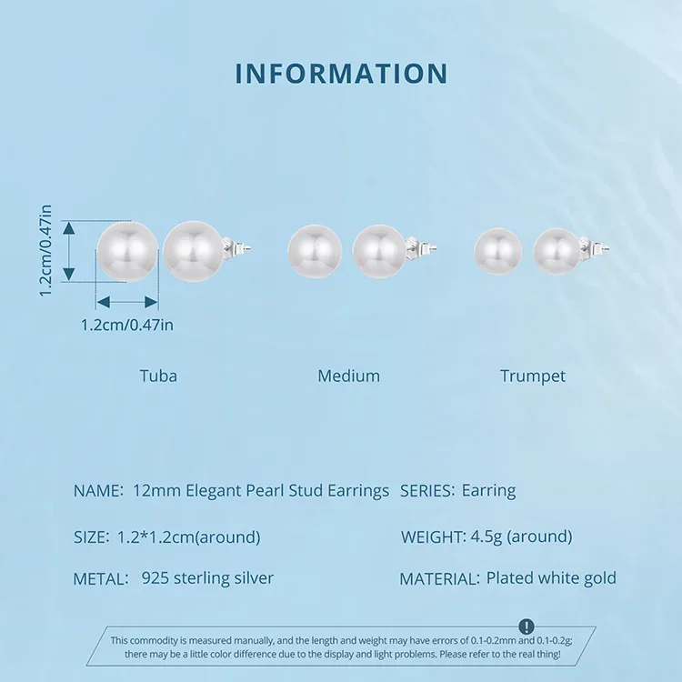 Cercei argint cu perle 10 mm [11]