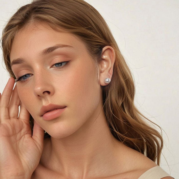 Cercei argint cu perle 10 mm [4]