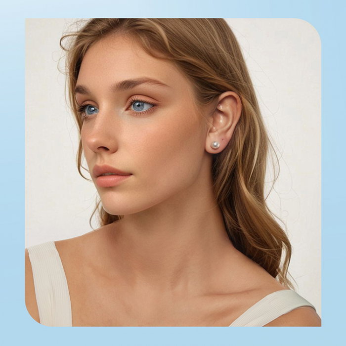 Cercei argint cu perle 8 mm [10]