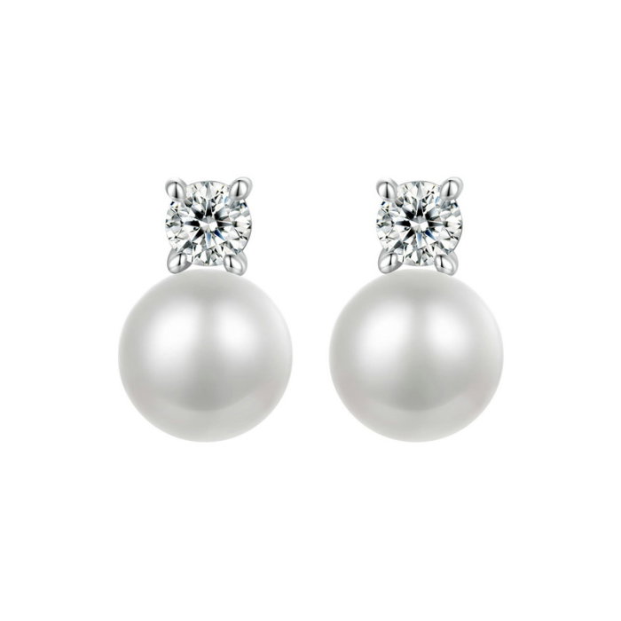 Cercei argint cu perle naturale si moissanite [1]