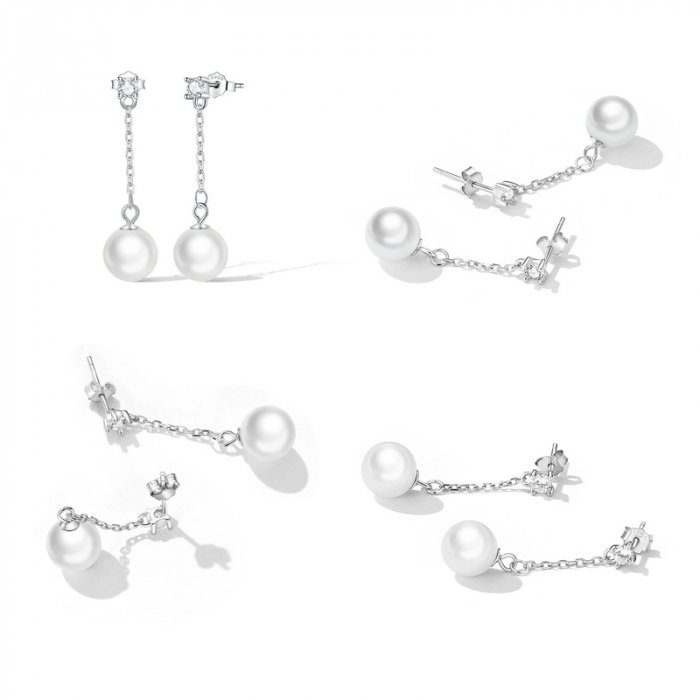 Cercei argint cu perle pendulare [8]