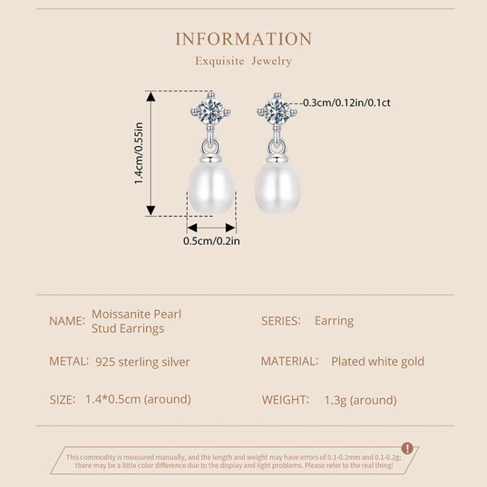 Cercei argint cu perle naturale si Moissanit [9]