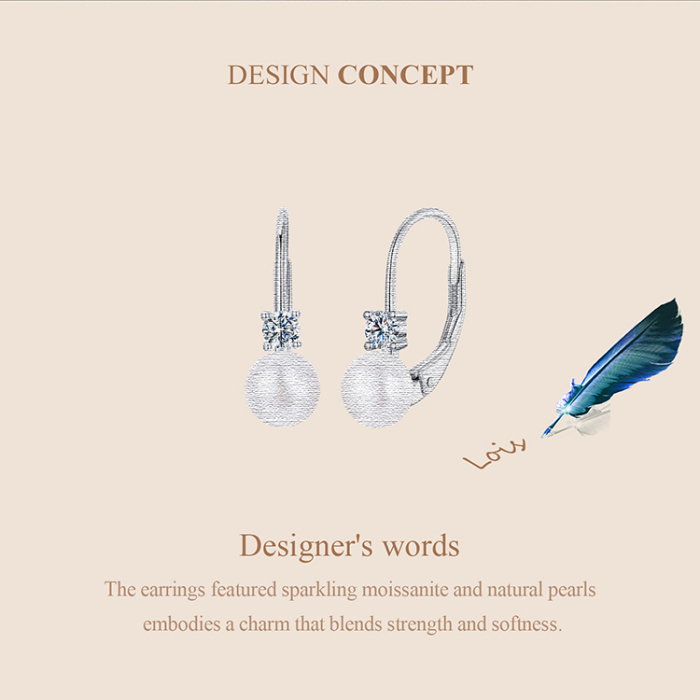 Cercei argint cu perle si Moissanit [11]