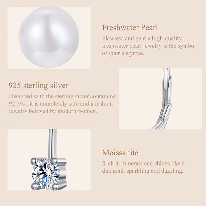 Cercei argint cu perle si Moissanit [15]