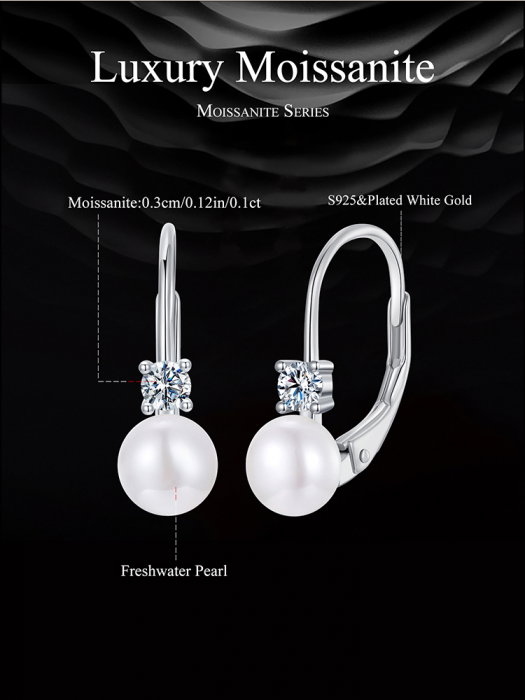 Cercei argint cu perle si Moissanit [18]