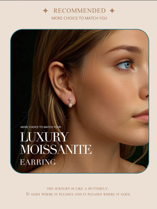 Cercei argint cu perle naturale si Moissanit [17]