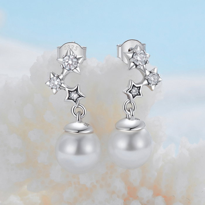 Cercei argint cu perle si zirconii [3]