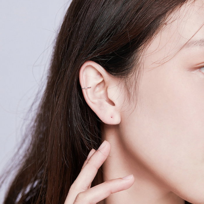 Cercei argint cu prindere pe ureche placati cu rodiu [2]