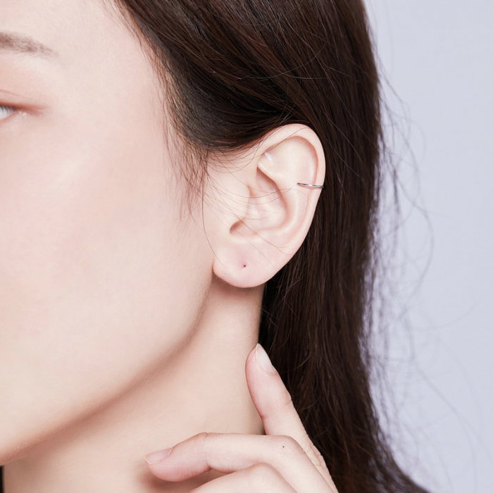 Cercei argint cu prindere pe ureche placati cu rodiu [6]