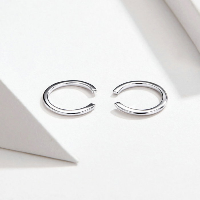 Cercei argint cu prindere pe ureche placati cu rodiu [5]