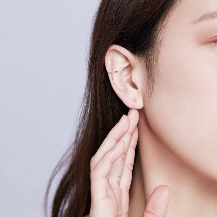 Cercei argint cu prindere pe ureche placati cu rodiu [4]