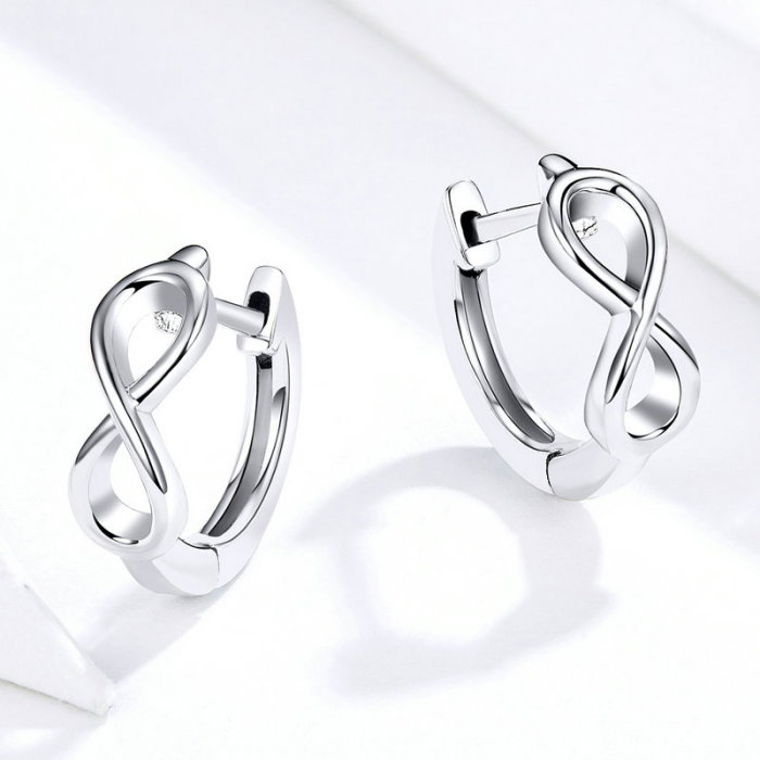 Cercei argint cu simbolul infinitului placati cu rodiu [3]