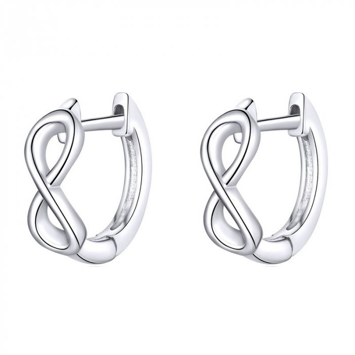 Cercei argint cu simbolul infinitului placati cu rodiu [1]