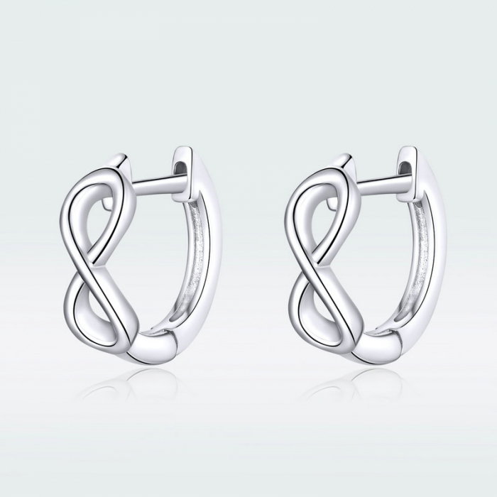 Cercei argint cu simbolul infinitului placati cu rodiu [7]