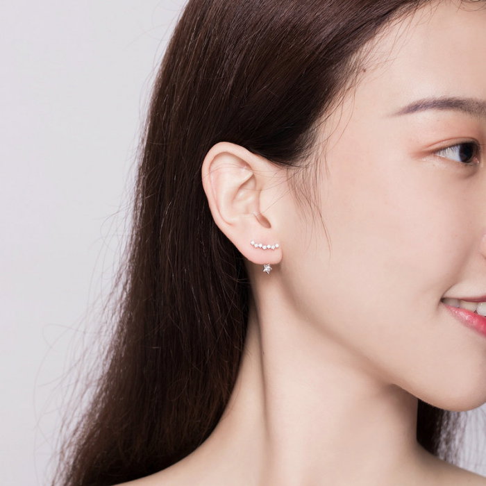 Cercei argint cu steluta si cristale [5]