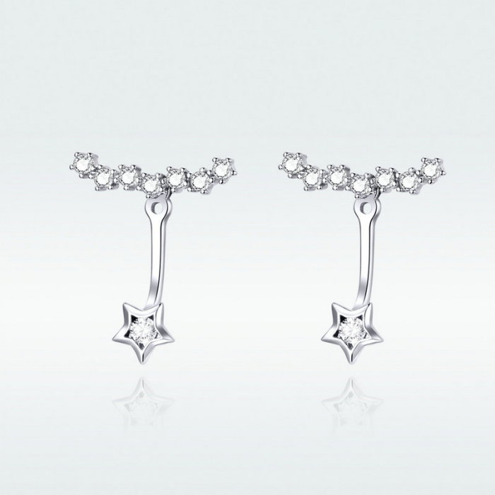 Cercei argint cu steluta si cristale [8]