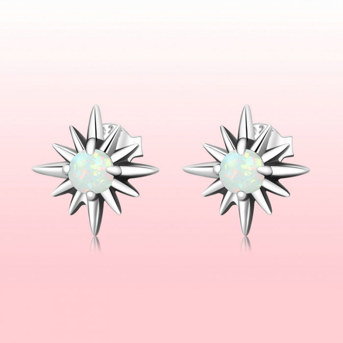 Cercei argint cu stelute de opal [10]