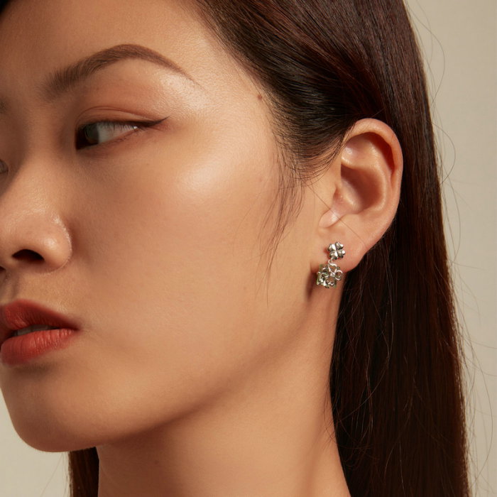 Cercei argint cu trifoi cu patru foi si cristale [6]