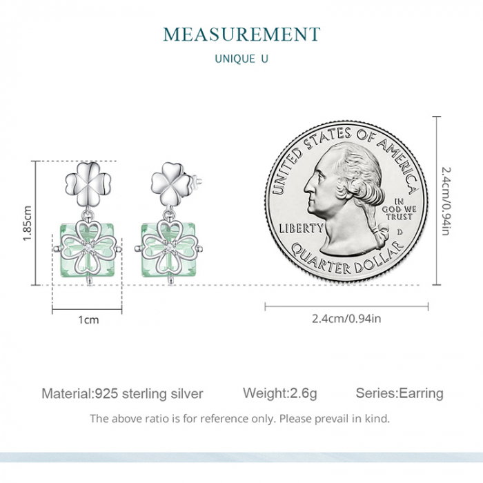 Cercei argint cu trifoi cu patru foi si cristale [9]