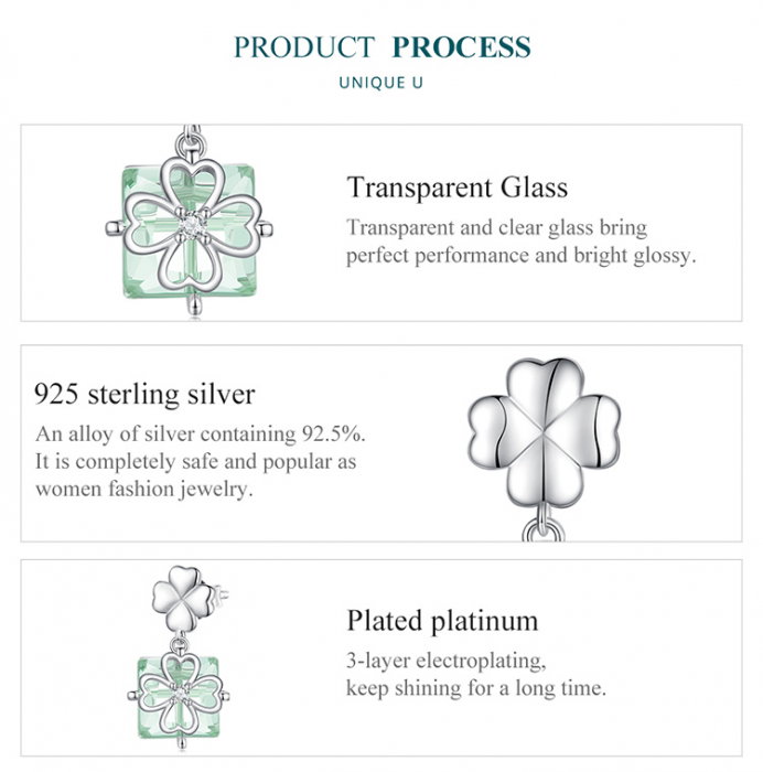 Cercei argint cu trifoi cu patru foi si cristale [11]