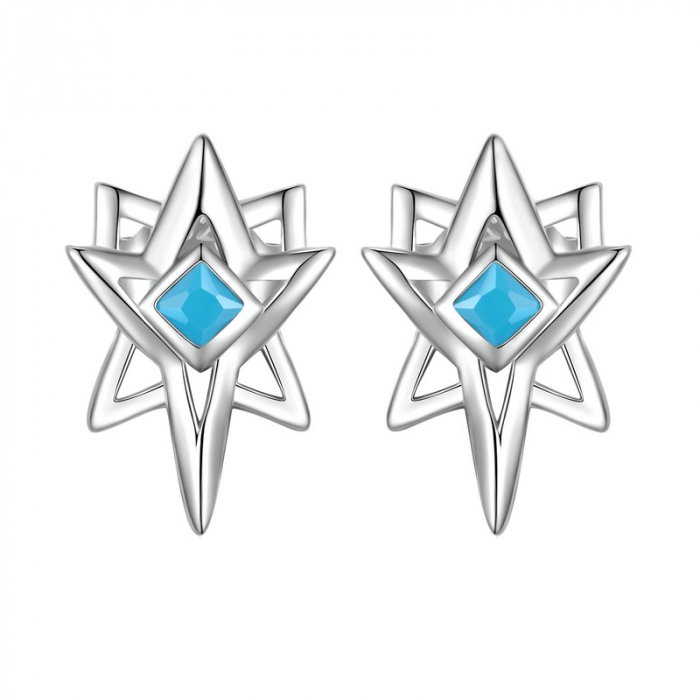Cercei argint cu zirconii albastre [1]
