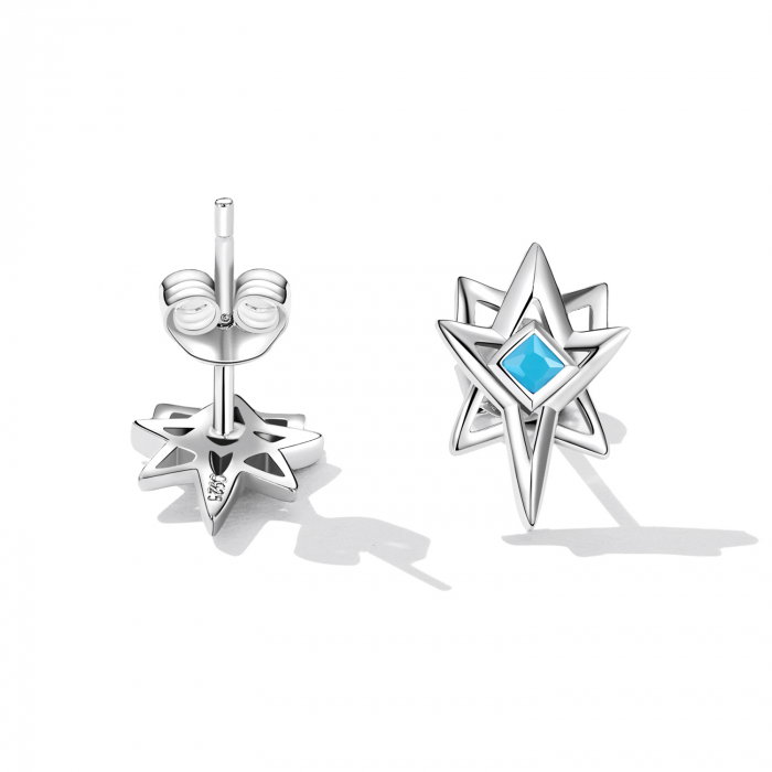 Cercei argint cu zirconii albastre [5]