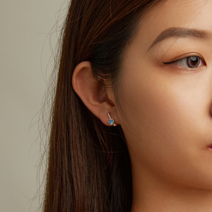 Cercei argint cu zirconii albastre [2]