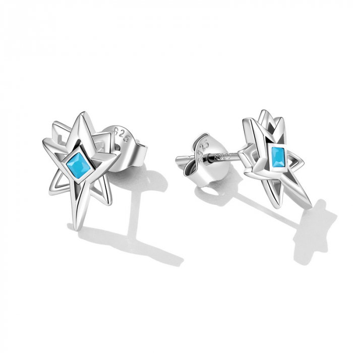 Cercei argint cu zirconii albastre [8]