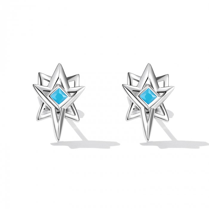 Cercei argint cu zirconii albastre [3]