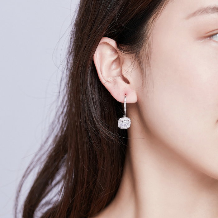 Cercei argint cu zirconii albe [2]