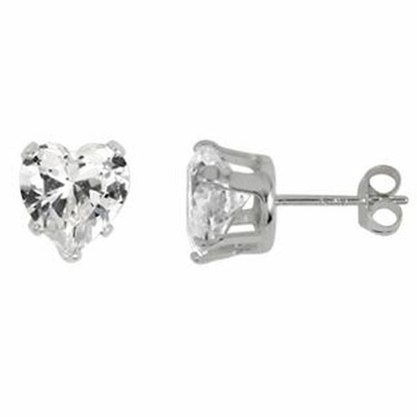 Cercei argint cu zirconii inima de 7 mm [1]