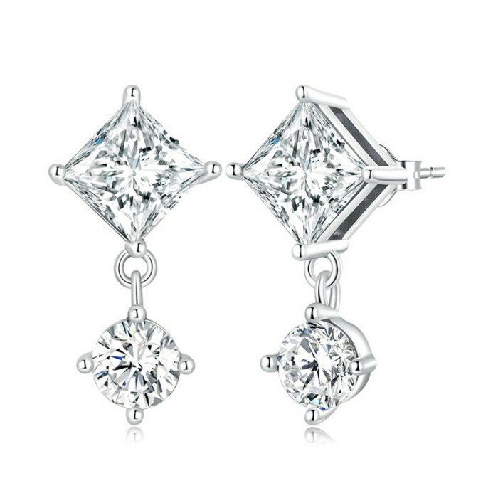 Cercei argint cu zirconii pendulare [1]